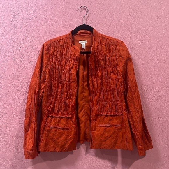 CHICO’S Women’s Orange Blazer Jacket Size 2 - Picture 1 of 5
